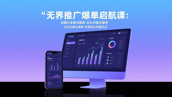 无界推广爆单启航课:流量分发算法解密 后台功能全解析 投放前必知避坑点-聊项目