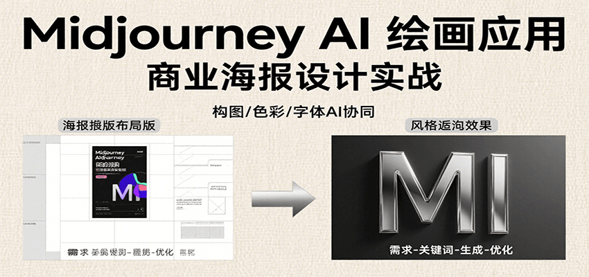 Midjourney AI绘画应用,关键词指令解析、漫画头像制作、海报设计、3D人物生成等-聊项目