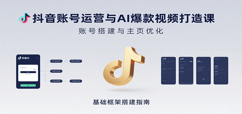 抖音账号运营与AI爆款视频打造课:含账号搭建、运营及多种AI特效视频制作方法-聊项目