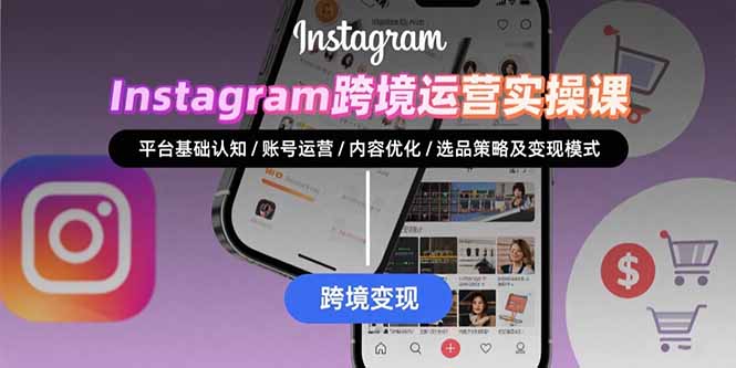 Instagram跨境运营实战:平台认知/账号运营/内容优化/选品策略及变现模式-聊项目