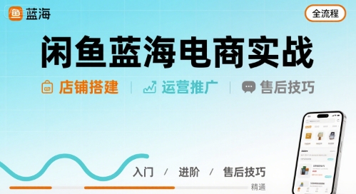 闲鱼蓝海电商实战，店铺搭建运营售后全流程-聊项目