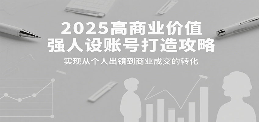 2025高商业价值强人设账号打造攻略,实现从个人出镜到商业成交的转化-聊项目
