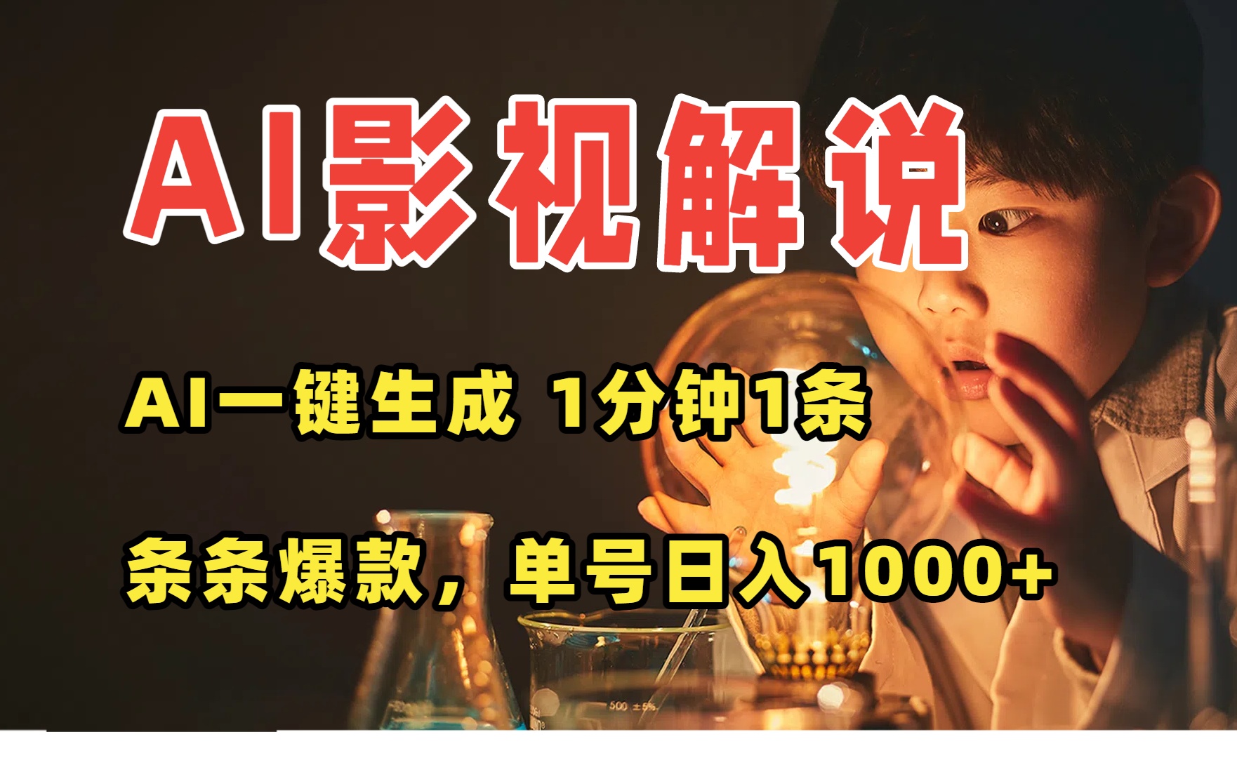 AI一键生成影视解说视频,无需剪辑1分钟1条,条条爆款,多平台变现日入…-聊项目