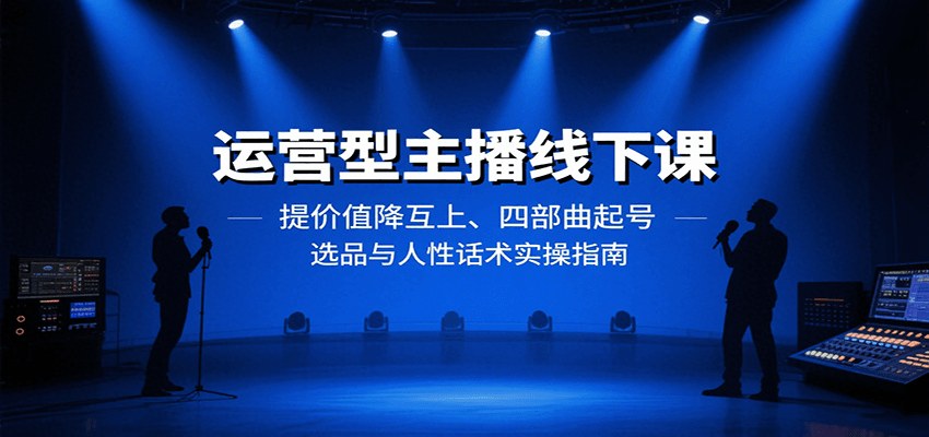 运营型主播线下课:提价值降互上、四部曲起号、选品与人性话术实操指南-聊项目
