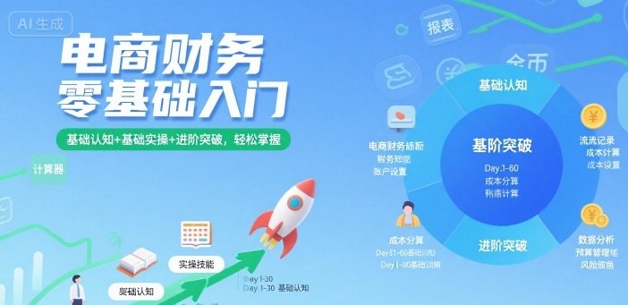 电商财务零基础入门,基础认知+基础实操+进阶突破,轻松掌握-聊项目