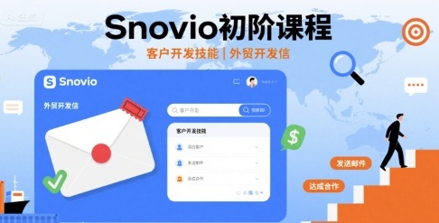 Snovio初阶课程,客户开发技能,外贸开发信-聊项目