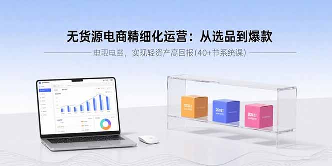 无货源电商精细化运营：从选品到爆款，实现轻资产高回报(40+节系统课-聊项目