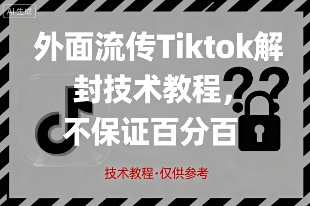 外面流传Tiktok解封技术教程，不保证百分百，具体自测-聊项目