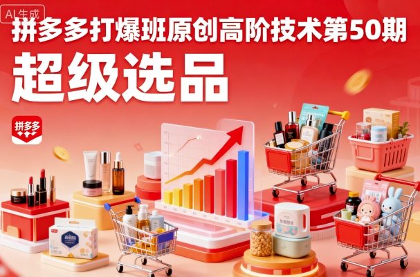 拼多多打爆班原创高阶技术第50期,超级选品-聊项目