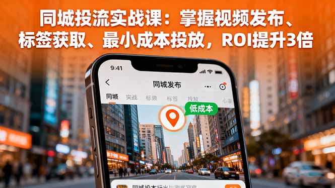 同城投流实战课：掌握视频发布、标签获取、最小成本投放，ROI提升3倍-聊项目