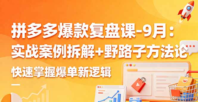 拼多多爆款复盘课-9月:实战案例拆解+野路子方法论,快速掌握爆单新逻辑-聊项目