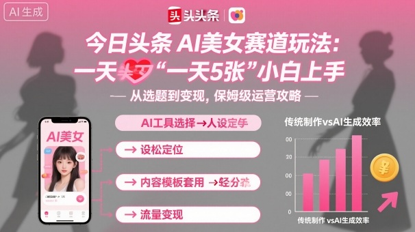 今日头条AI美女赛道玩法,一天轻松5张,小白轻松上手-聊项目