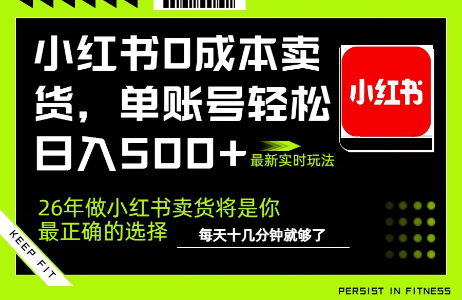 小红书0成本AI卖货,单账号轻松日入500+,完全托管AI,可矩阵放大-聊项目