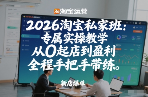 2026淘宝私家班：专属实操教学，从0起店到盈利，全程手把手带练(更新26年3月)-聊项目
