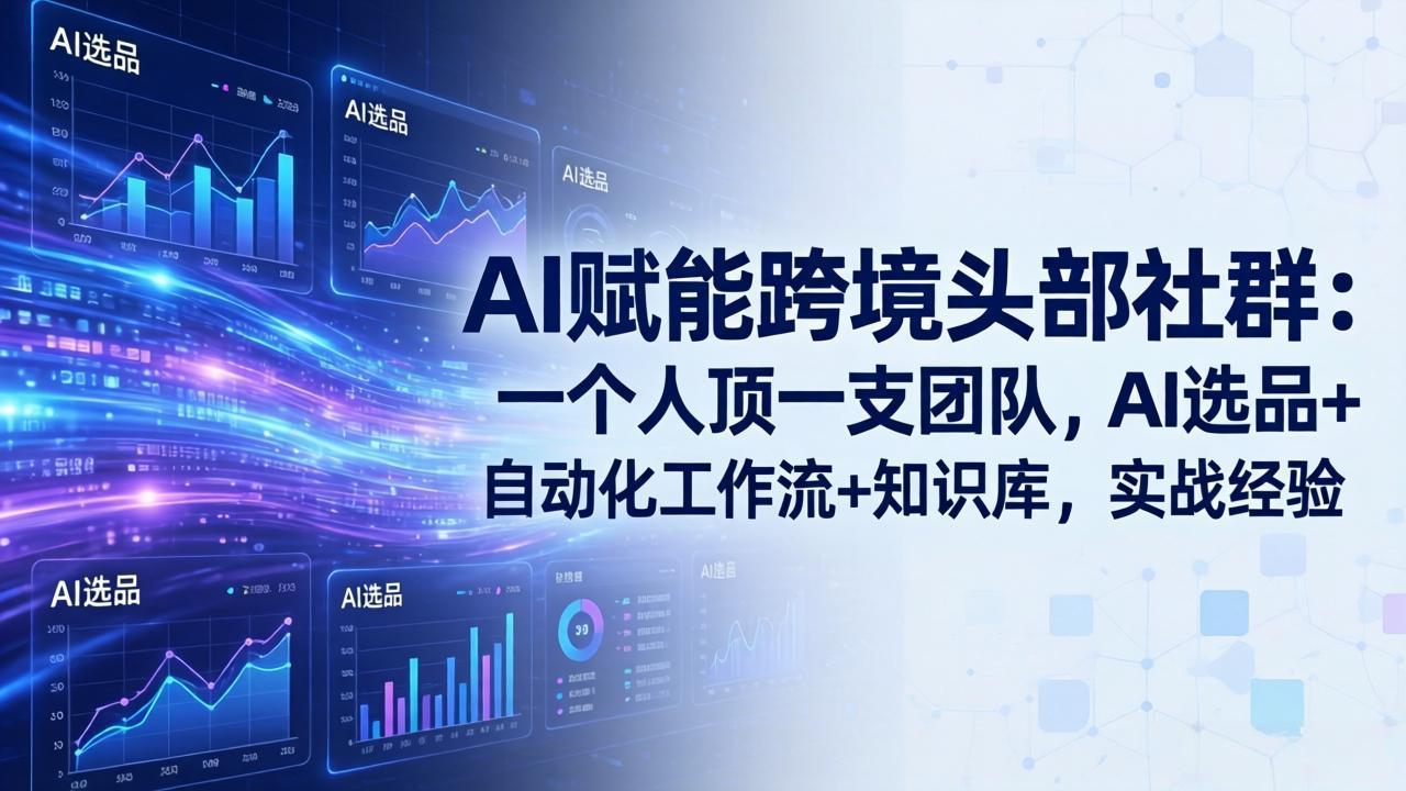 AI赋能跨境头部社群:一个人顶一支团队,AI选品+自动化工作流+知识库,实战经验-更新3月-聊项目