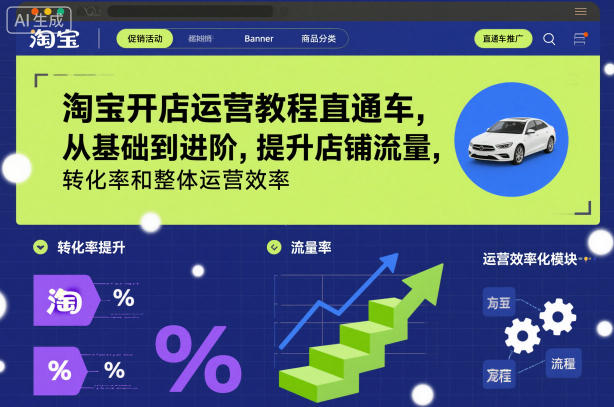 淘宝开店运营教程直通车,从基础到进阶,提升店铺流量,转化率和整体运营效率(更新26年3月24日)-聊项目