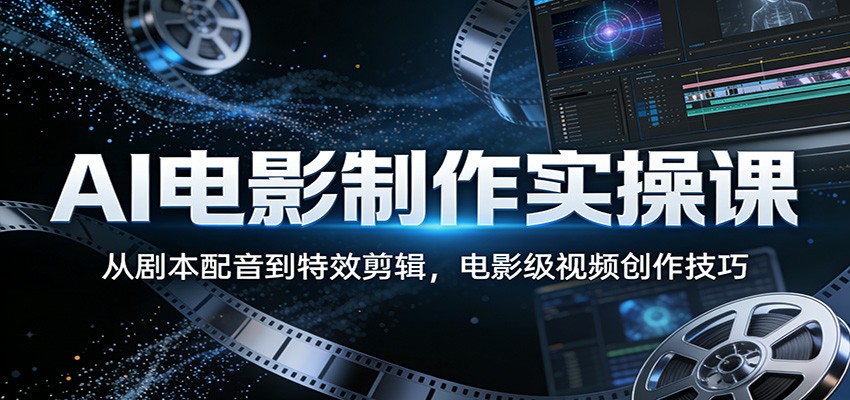 AI电影制作实操课：从剧本配音到特效剪辑，电影级视频创作技巧-聊项目