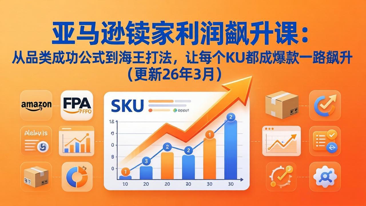 亚马逊卖家利润飙升课:从品类成功公式到海王打法,让每个SKU都成爆款一路飙升(更新26年3月-聊项目