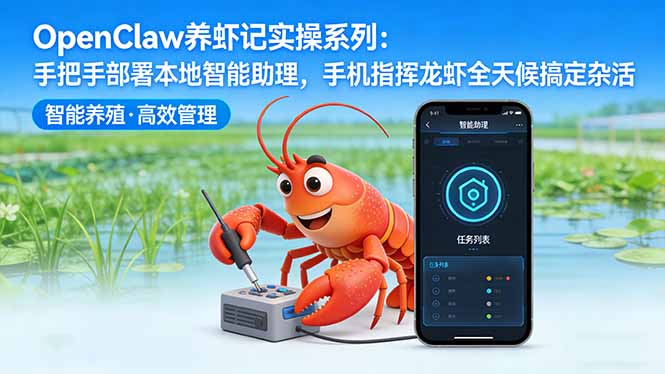 OpenClaw养虾记实操系列-更新:手把手部署本地智能助理,手机指挥龙虾全天候搞定杂活-聊项目