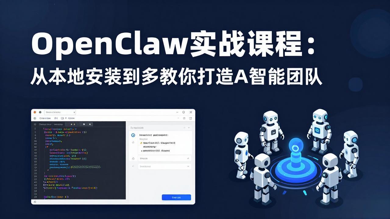 OpenClaw实战课程:从本地安装到多Agent协同,手把手教你打造AI智能团队-聊项目