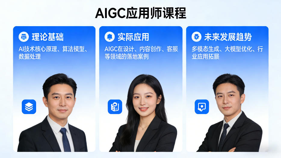 AIGC应用师课程,覆盖了AI技术的理论基础、实际应用、以及未来发展趋势-聊项目