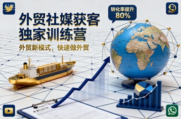 外贸社媒获客独家训练营,外贸新模式,快速做外贸(更新26年3月)-聊项目