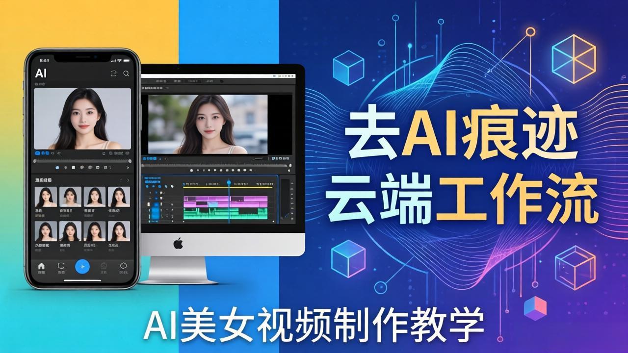 AI美女视频制作教学:去AI痕迹,云端工作流出图,手机电脑均可,不需要配置-聊项目
