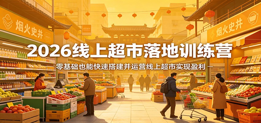 2026线上超市落地训练营,零基础也能快速搭建并运营线上超市实现盈利-聊项目