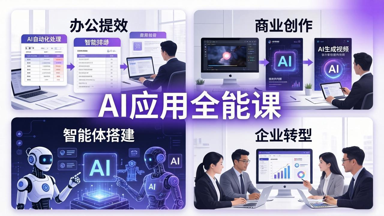 AIGC 应用师全能课-更新：办公提效、商业创作、智能体搭建、企业转型，一站式学会AI应用-聊项目