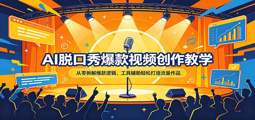 AI脱口秀爆款视频创作教学：从零拆解爆款逻辑，工具辅助轻松打造流量作品-聊项目