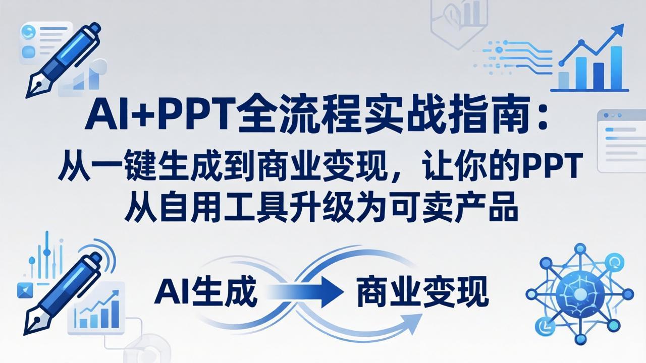 AI+PPT全流程实战指南-更新4月21：从一键生成到商业变现，让你的PPT从自用工具升级为可卖产品-聊项目