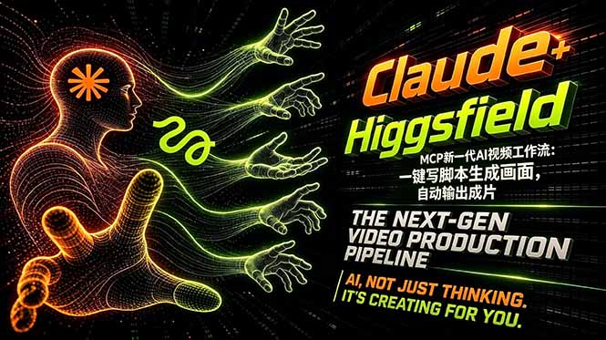 Claude+Higgsfield MCP新一代AI视频工作流：一键写脚本生成画面，自动输出成片-聊项目