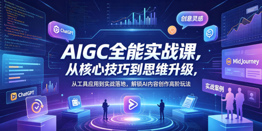 AIGC全能实战课，从核心技巧到思维升级，从工具应用到实战落地，解锁AI内容创作高阶玩法-聊项目