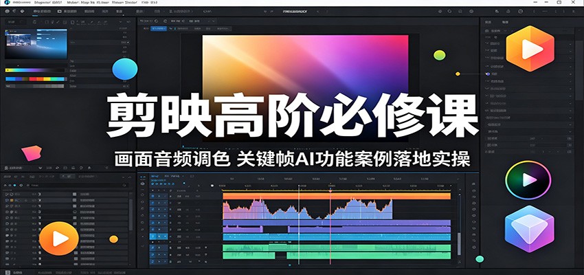 剪映高阶必修课：画面音频调色，关键帧AI功能案例落地实操-聊项目