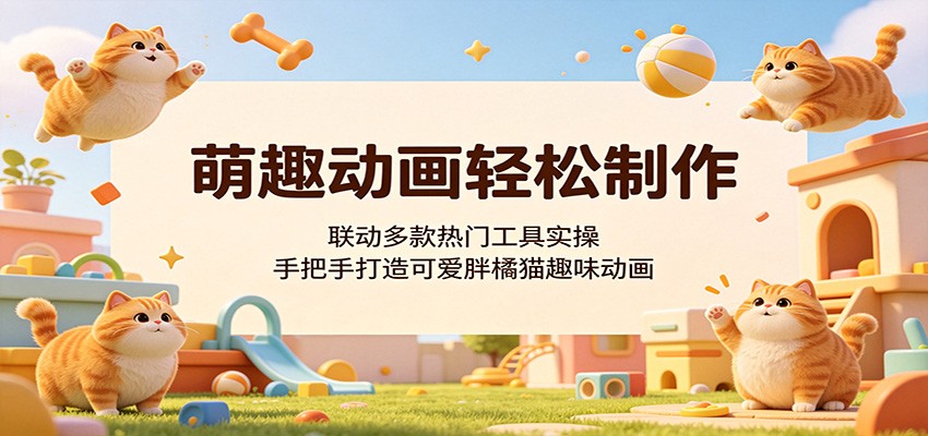 萌趣动画轻松制作,联动多款热门工具实操,手把手打造可爱胖橘猫趣味动画-聊项目