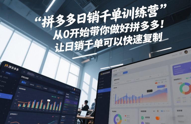 拼多多日销千单训练营,从0开始带你做好拼多多,让日销千单可以快速复制(更新26年5月)-聊项目