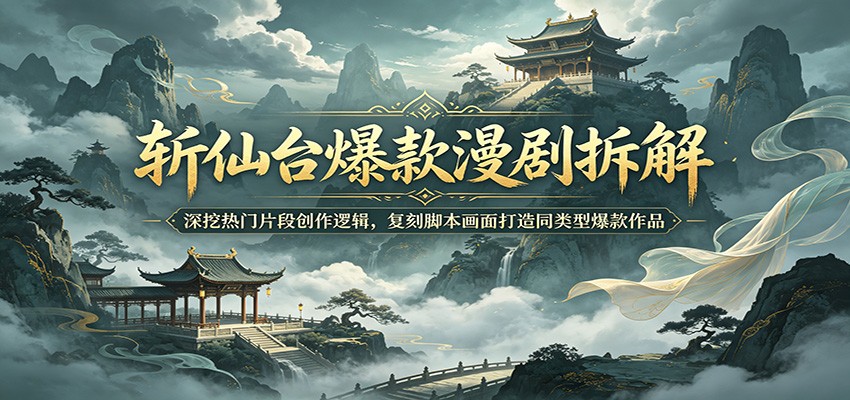 斩仙台爆款漫剧拆解:深挖热门片段创作逻辑,复刻脚本画面打造同类型爆款作品-聊项目