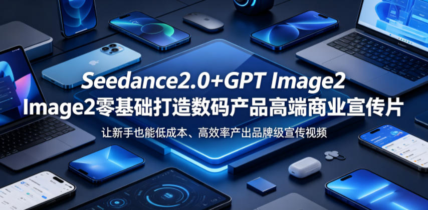 Seedance2.0+GPT Image2零基础打造数码产品高端商业宣传片,让新手也能低成本、高效率产出品牌级宣传视频-聊项目