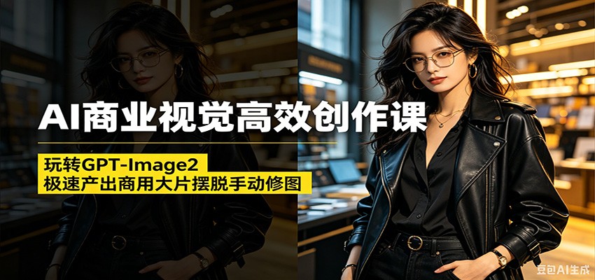 AI商业视觉高效创作课:玩转GPT-Image2,极速产出商用大片摆脱手动修图(更新)-聊项目