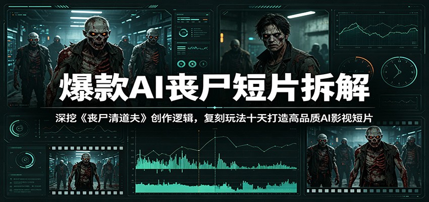 爆款AI丧尸短片拆解:深挖《丧尸清道夫》创作逻辑,复刻玩法快速打造高品质AI影视短片-聊项目