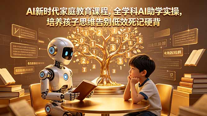 AI新时代家庭教育课程,全学科AI助学实操,培养孩子思维告别低效死记硬背-聊项目