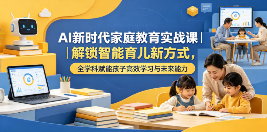 AI新时代家庭教育实战课|解锁智能育儿新方式,全学科赋能孩子高效学习与未来能力-聊项目