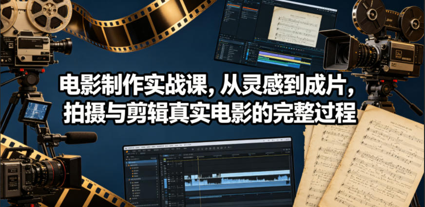 电影制作实战课,从灵感到成片,拍摄与剪辑真实电影的完整过程【原创双语字幕】-聊项目