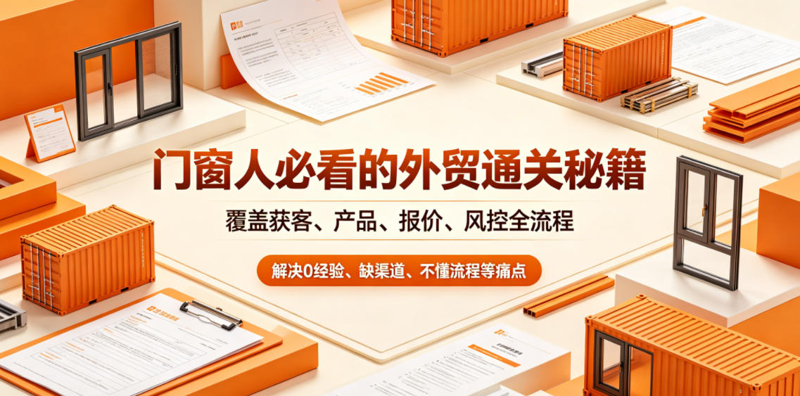 门窗人必看的外贸通关秘籍,块覆盖获客、产品、报价、风控全流程,解决0经验、缺渠道、不懂流程等痛点-聊项目