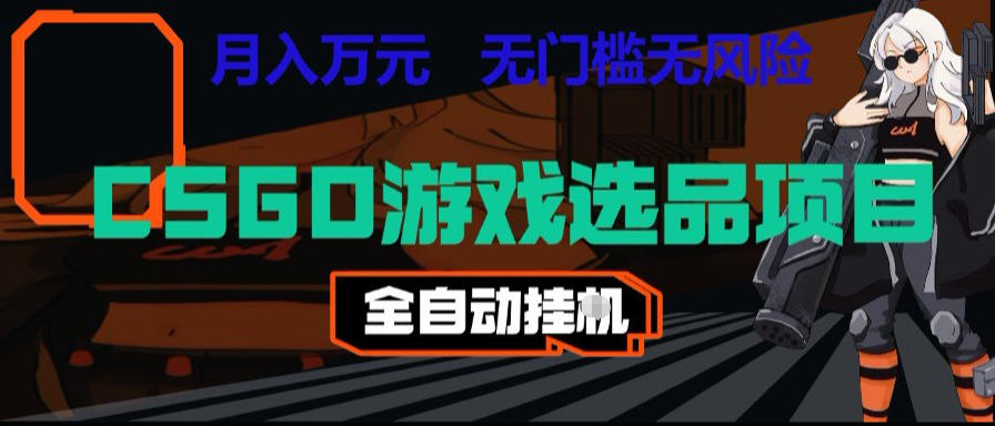 CSGO游戏自动扫货项目,全自动运行,月入1W,无风险,长期稳定可以做【揭秘】-聊项目