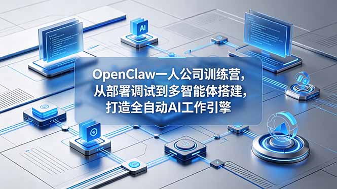 OpenClaw 一人公司训练营,从部署调试到多智能体搭建,打造全自动 AI 工作引擎-聊项目