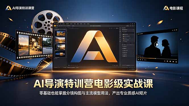 AI导演特训营电影级实战课,零基础也能掌握分镜构图与主流模型用法,产出专业质感AI短片-聊项目