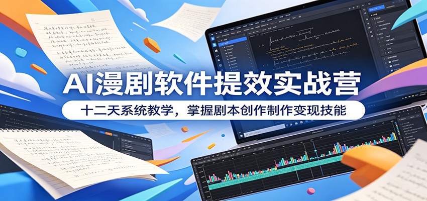 AI漫剧软件提效实战营:十二天系统教学,掌握剧本创作制作变现技能-聊项目