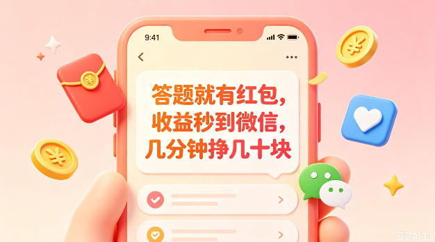 答题就有红包,收益秒到微信,几分钟挣几十块,学生党上班族宝妈都可以玩【揭秘】-聊项目