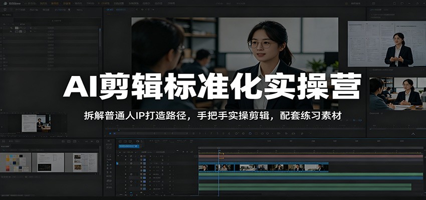 AI剪辑标准化实操营:拆解普通人IP打造路径,手把手实操剪辑,配套练习素材-聊项目